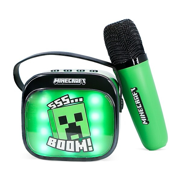 Minecraft PopSing LED OTL Karaoke reproduktor s mikrofonem Vícebarevná