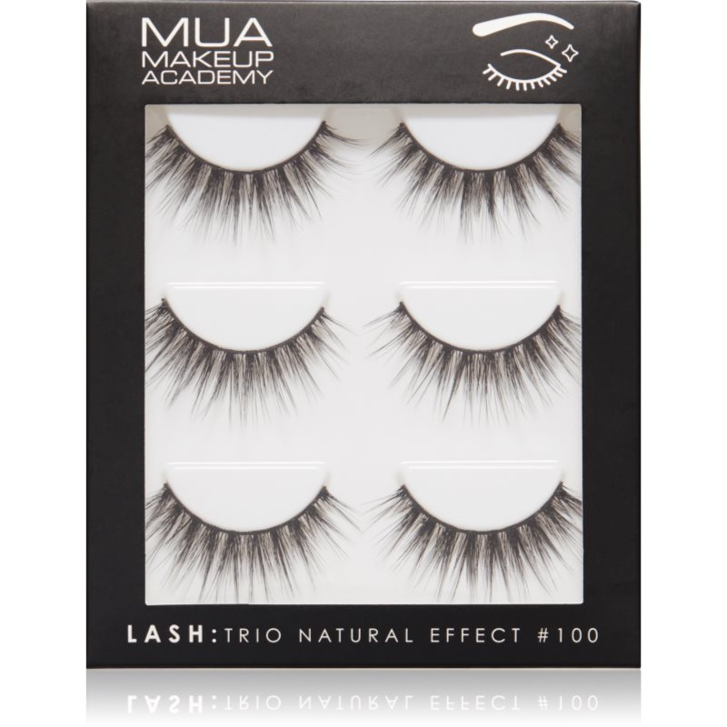 MUA Makeup Academy Lashes Natural Effect umělé řasy #100 3 pár