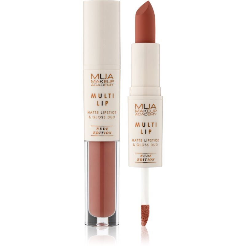 MUA Makeup Academy Multi Lip Nude Edition dlouhotrvající rtěnka a lesk na rty duo odstín Classic 3.2 g