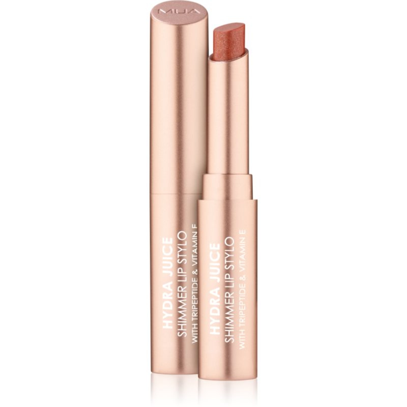 MUA Makeup Academy Hydra Juice Peptide Shimmer Lip Stylo třpytivá rtěnka s vyživujícím účinkem odstín Caramel Glaze 1.5 g