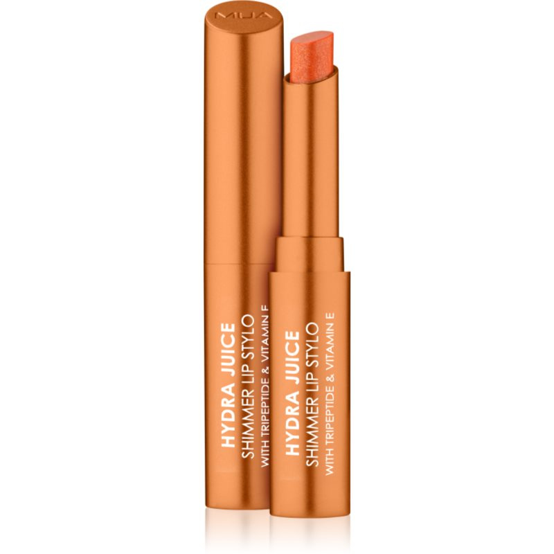 MUA Makeup Academy Hydra Juice Peptide Shimmer Lip Stylo třpytivá rtěnka s vyživujícím účinkem odstín Sweet Orange 1.5 g