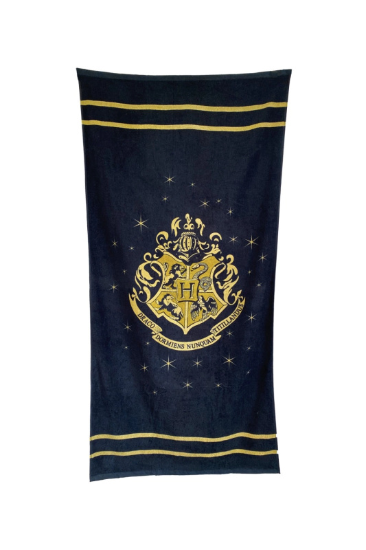 Groovy Osuška - ručník Harry Potter: Zlatý erb (75 x 150 cm) černá
