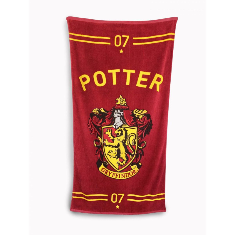 CurePink: | Osuška - ručník Harry Potter: Quidditch (75 x 150 cm) červený [93263]