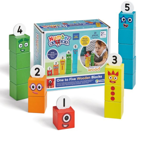 Learning Resources - Numberblocks® Dřevěné kostky od jedné do pěti Learning Resources