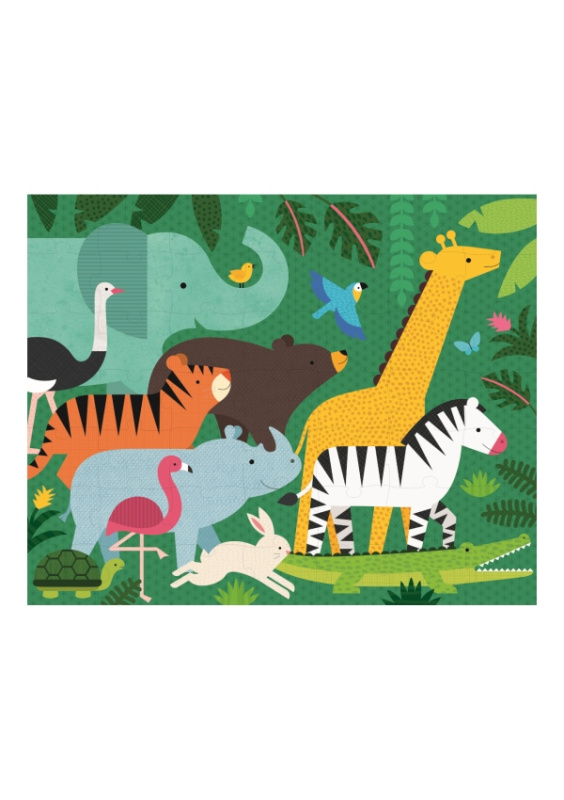 Petitcollage oboustranné puzzle 2v1 džungle