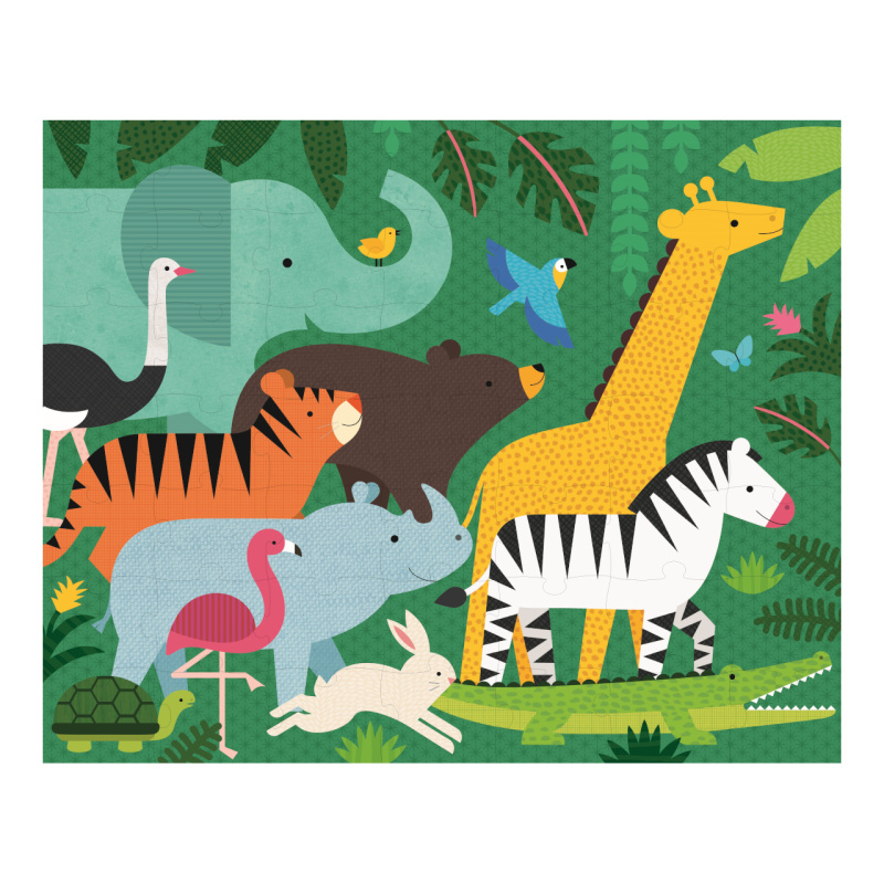 Petitcollage oboustranné puzzle 2v1 džungle