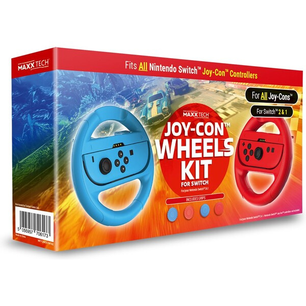 Joy-Con Wheels & Grips (Switch/Switch 2) Modrá/červená