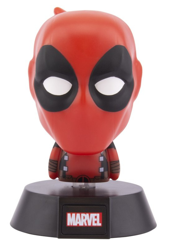 CurePink Plastová dekorativní svítící Marvel Deadpool