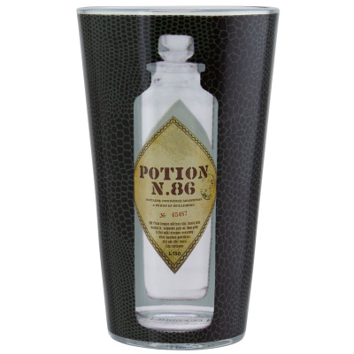 CurePink Tvarovaná sklenice Harry Potter Lektvar číslo 86 400 ml
