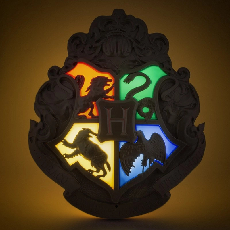 Stolová dekoratívna lampa s ovládačom Harry Potter: Erb Bradavic a magická palička - Harry Potter