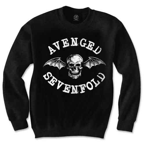 RockOff Unisex Mikina  - AVENGED SEVENFOLD- 'Death Bat' - černá Velikost: XL