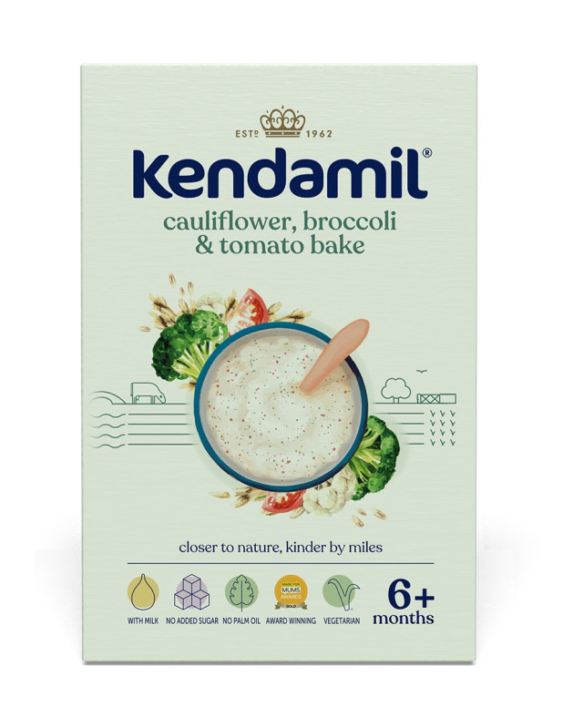 Kendamil Mléčná kaše s brokolicí, květákem a rajčaty (150 g)