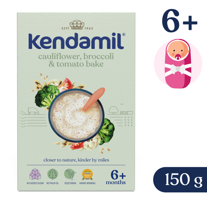 Kendamil Mléčná kaše s brokolicí, květákem a rajčaty (150 g)