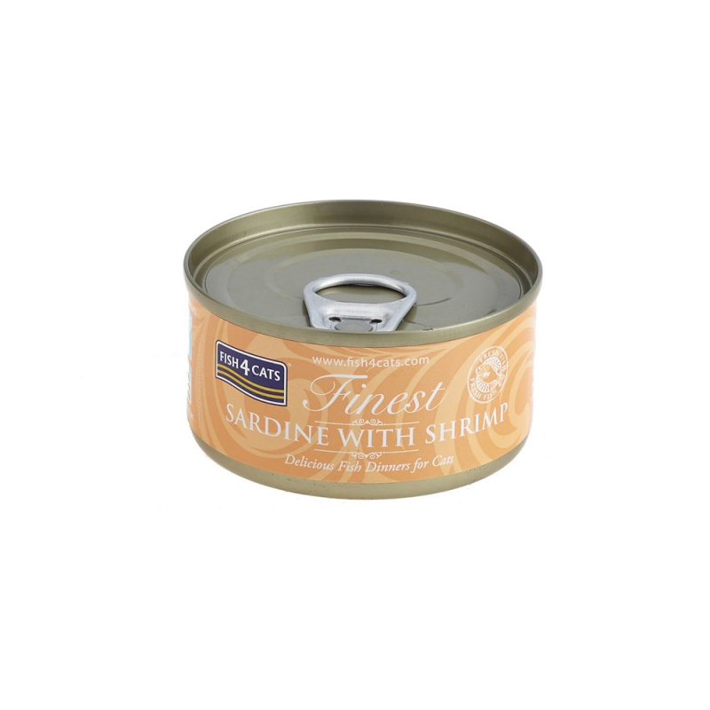 FISH4CATS  Finest sardinka s krevetami konzerva pro kočky 70 g