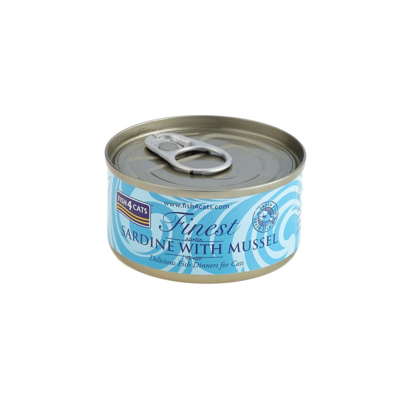 FISH4CATS Finest sardinka s mušlemi konzerva pro kočky 70 g