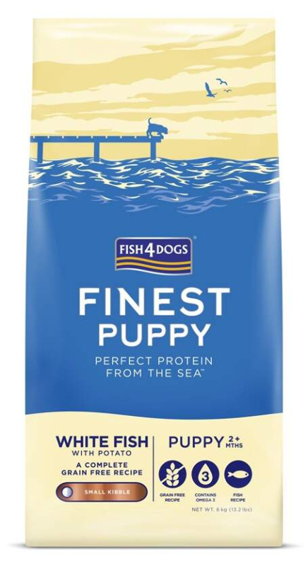 Fish4Dogs Granule malé pro štěňátka Finest bílá ryba s bramborami 1,5 kg, 2m+