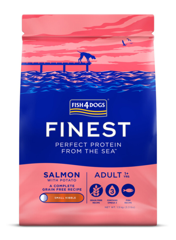 Fish4Dogs Granule malé pro dospělé psy Finest losos s bramborami 1,5 kg, 1+