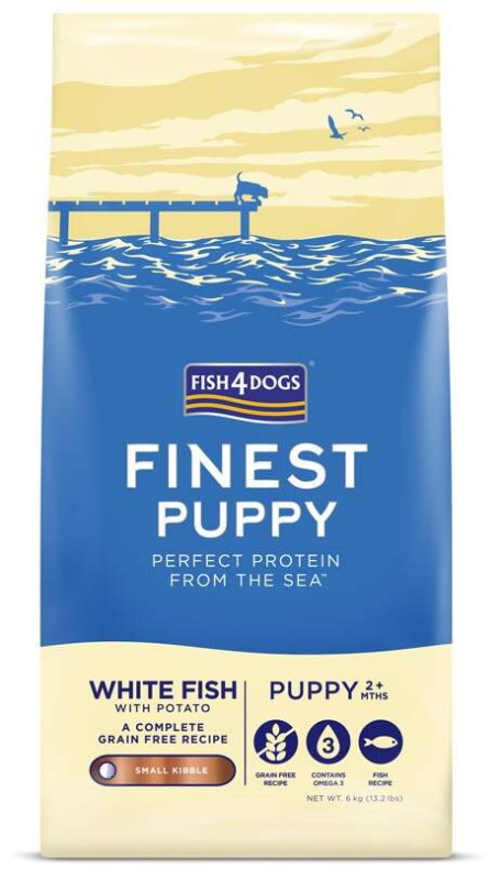 Fish4Dogs Granule malé pro štěňátka Finest bílá ryba s bramborami 6 kg, 2m+