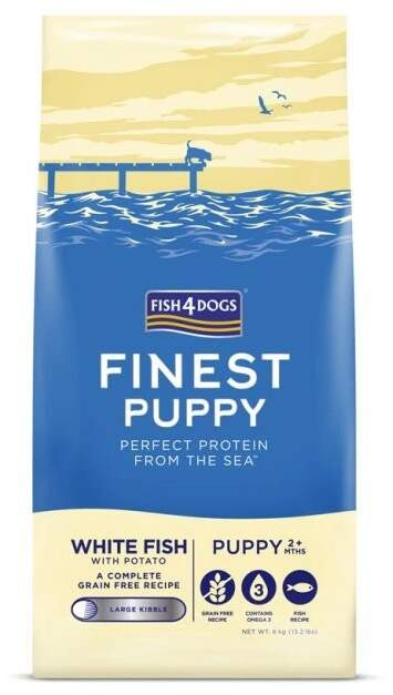 Fish4Dogs Granule velké pro štěňátka Finest bílá ryba s bramborami 6 kg, 2m+