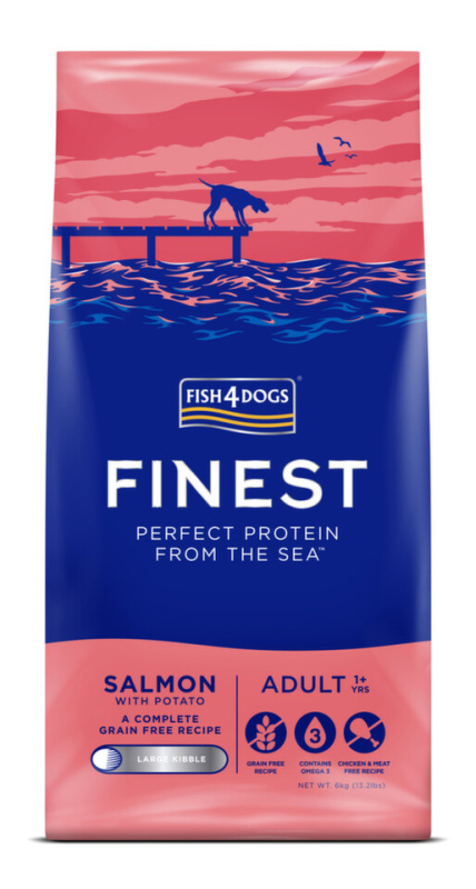 Fish4Dogs Granule velké pro dospělé psy Finest losos s bramborami 6 kg, 1+