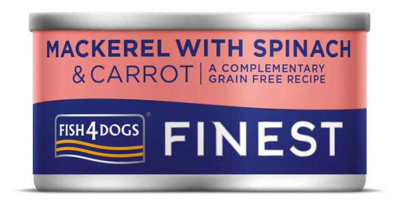 FISH4DOGS Konzerva pro psy Finest s makrelou, mrkví a špenátem 85 g