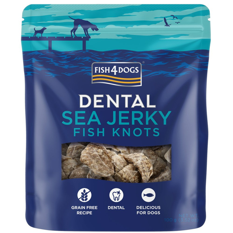 FISH4DOGS Dentální pamlsky pro psy mořská ryba uzlíky 1 ks, Hmotnost balení: 100 g