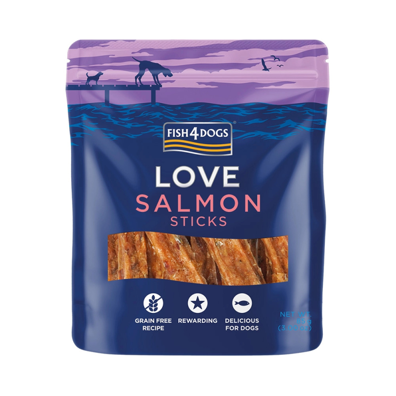 Fish4Dogs love lososové tyčinky pro psy 85 g