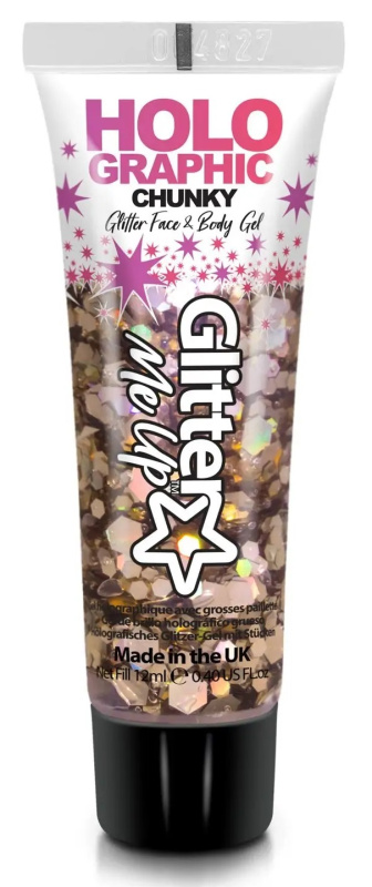PaintGlow - Třpytky gelové, 12ml Holographic stříbrné