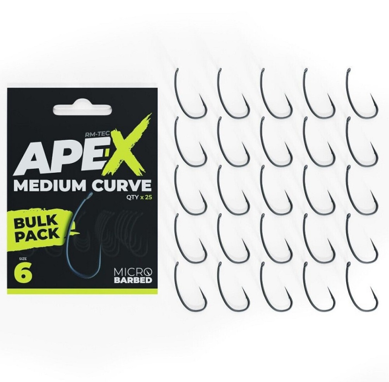 Ridgemonkey háčky ape-x medium curve barbed bulk pack 25 ks - 6