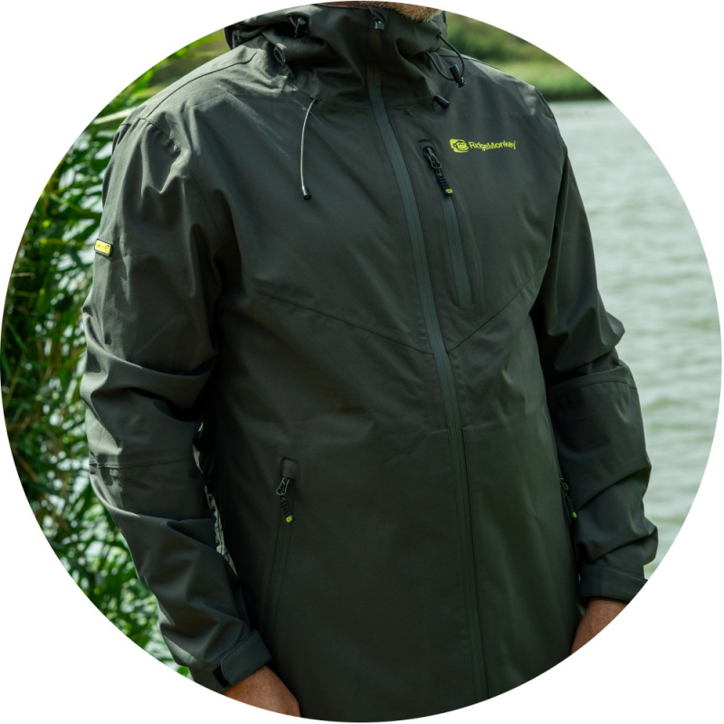 Ridgemonkey bunda apearel thermapro waterproof shell coat green - xxl
