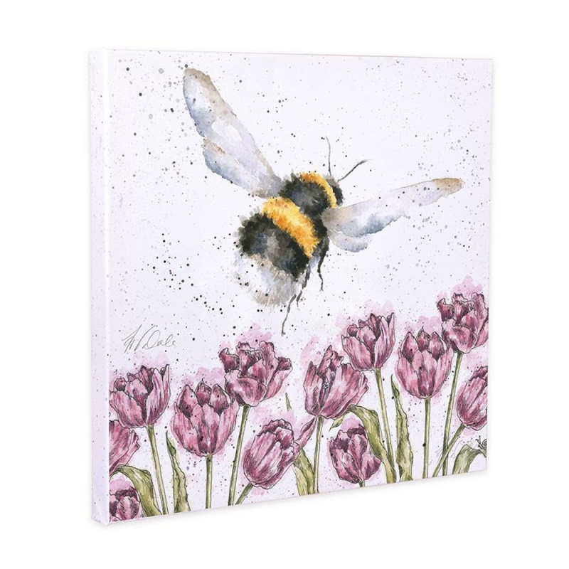 Wrendale Designs Obraz Wrendale Designs "Flight of the Bumblebee", 20x20 cm - Čmelák