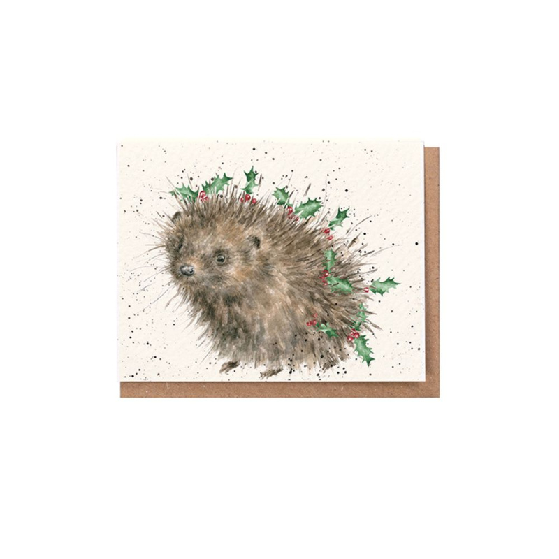 Wrendale Designs Dárková kartička Wrendale Designs "Christmas Hedgehugs" - Ježek, vánoční