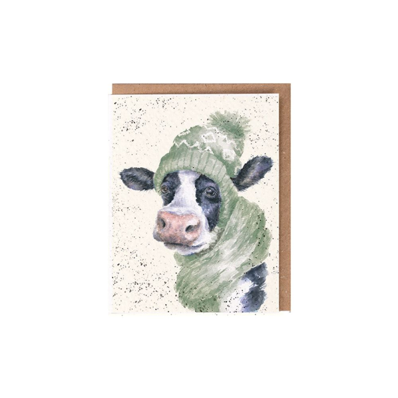 Wrendale Designs Dárková kartička Wrendale Designs "Mooo-rry Christmas" - Kráva, vánoční