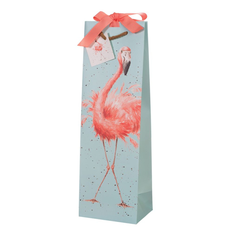 Wrendale Designs Dárková taška na víno Wrendale Designs "Pretty in Pink" - Plameňák