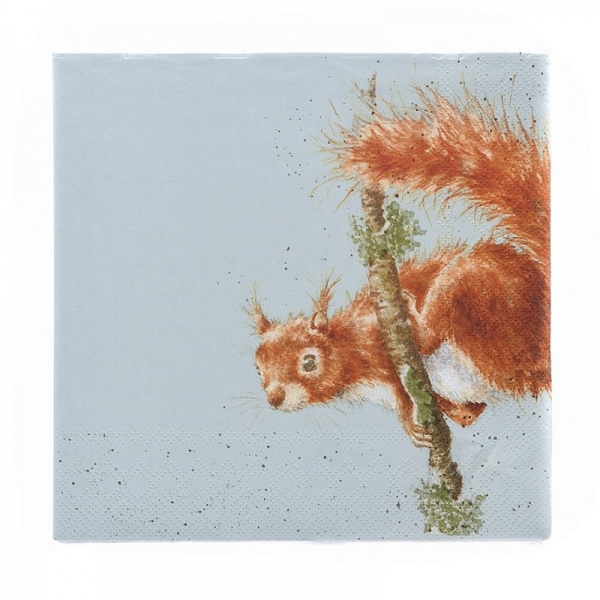 Papírové ubrousky Wrendale Designs, 33 x 33 cm – veverka Aladine