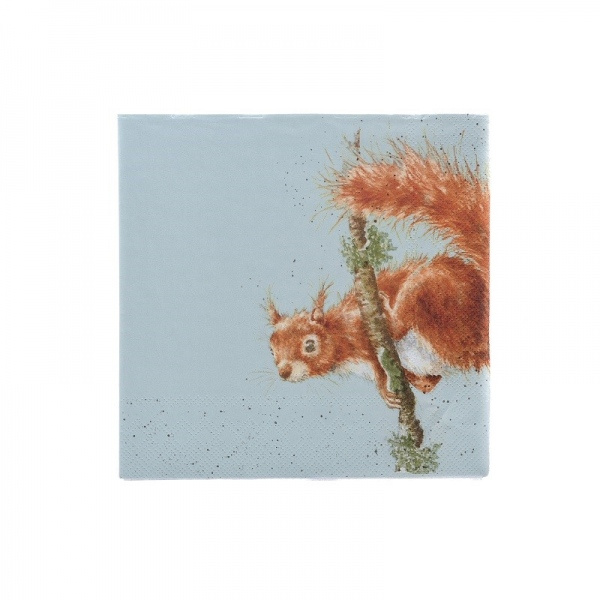 Papírové ubrousky Wrendale Designs, 24 x 24 cm – veverka Aladine