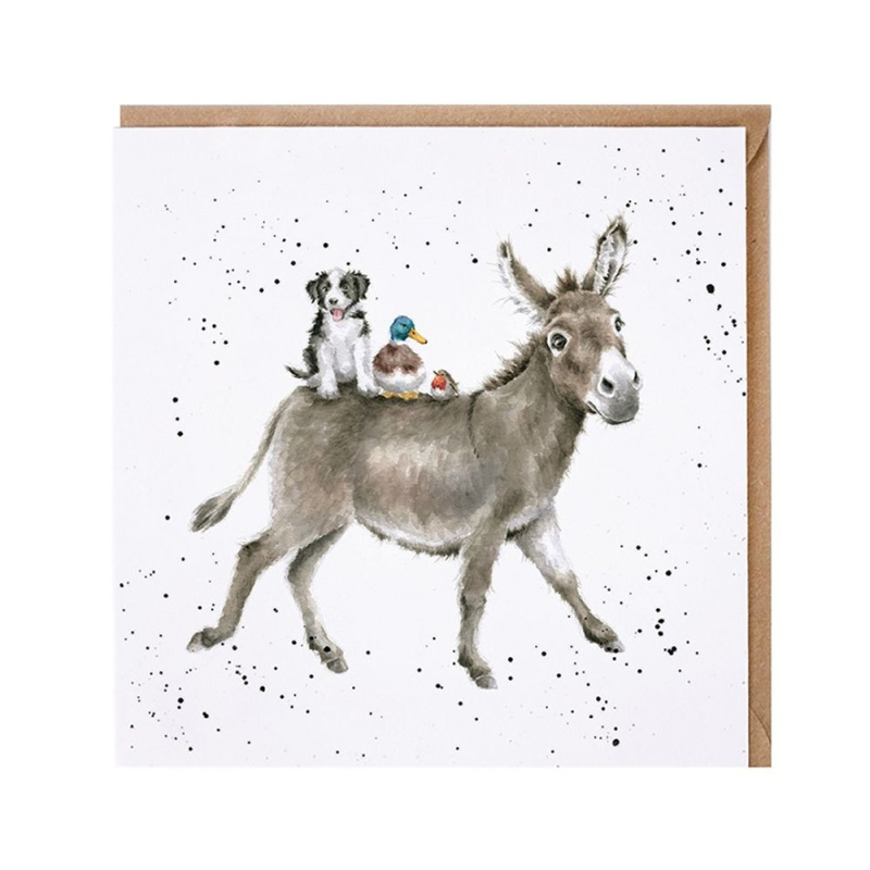 Wrendale Designs Přání Wrendale Designs "The Donkey Ride", 15x15 cm - Oslík