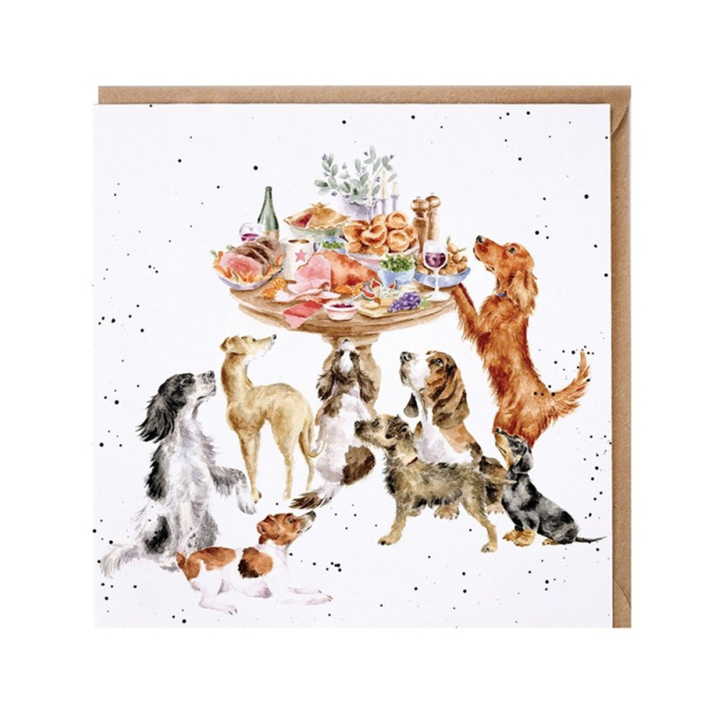 Wrendale Designs Přání Wrendale Designs "Sunday Lunch", 15x15 cm -  Pejsci