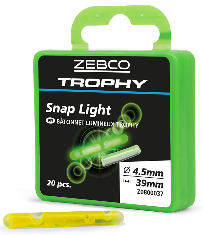 Zebco chemické světlo trophy snap light pack 20 ks 4,5x39 mm