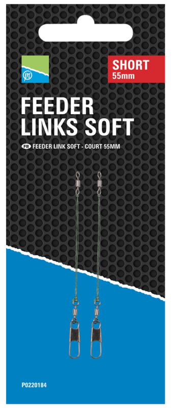 Preston innovations závěska feeder links soft 3 ks - short 55 mm