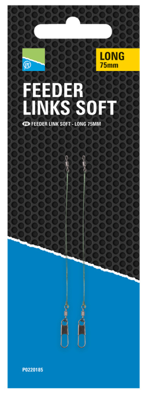 Preston innovations závěska feeder links soft 3 ks - long 75 mm
