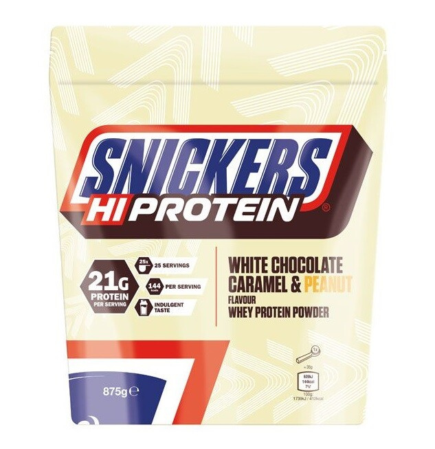 Mars Protein Snickers HiProtein Powder 875g - bílá čokoláda caramel & arašídy