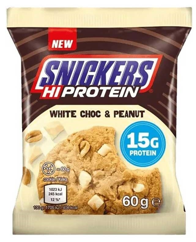 Mars Protein Snickers HiProtein Cookie 60 g - bílá čokoláda/arašídy