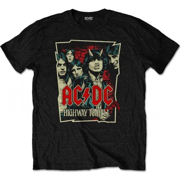 AC/DC tričko Highway To Hell Sketch Black Černá