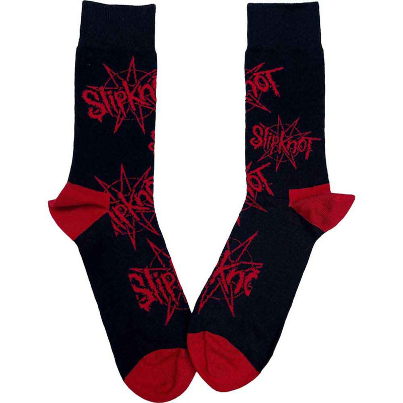 RockOff Slipknot ponožky s logem a nonagramem - černé unisex (velikost 40-45)