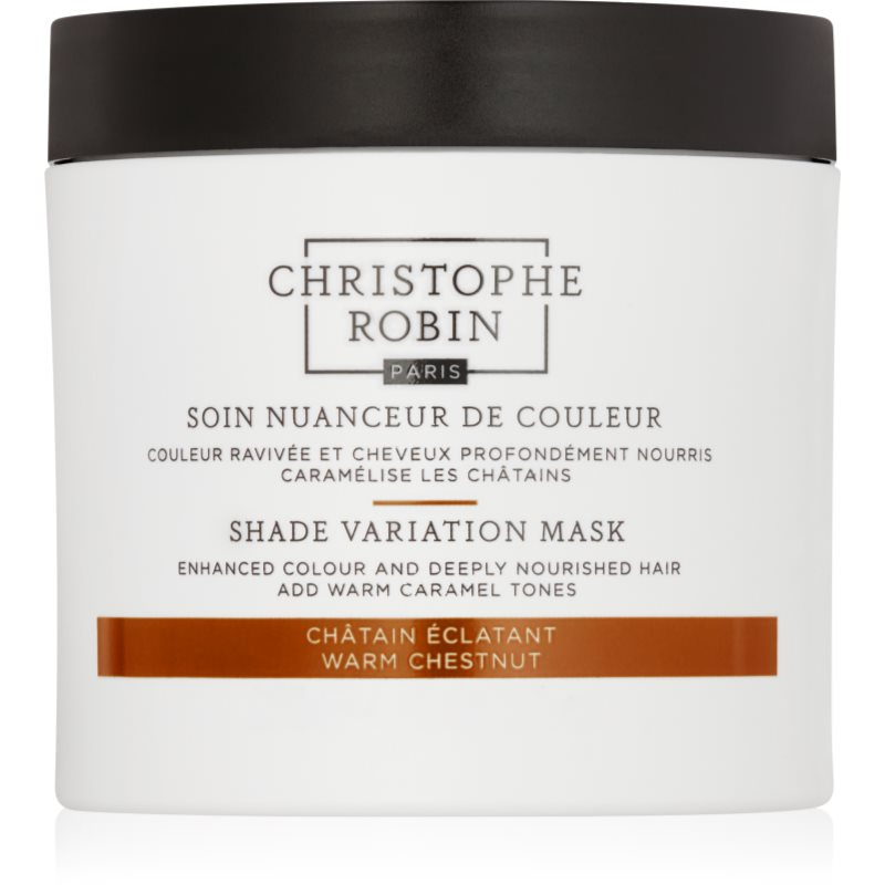 Christophe Robin Shade Variation Mask výživná krémová maska na vlasy odstín Warm Chesnut 250 ml