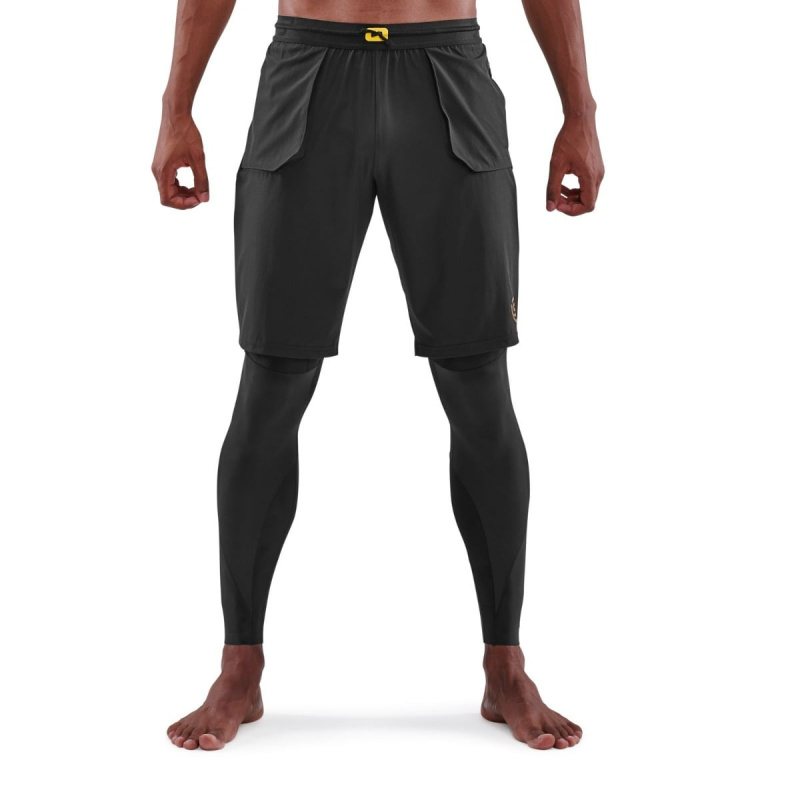 SKINS Kompresní legíny Series-5 Travel and Recovery Black