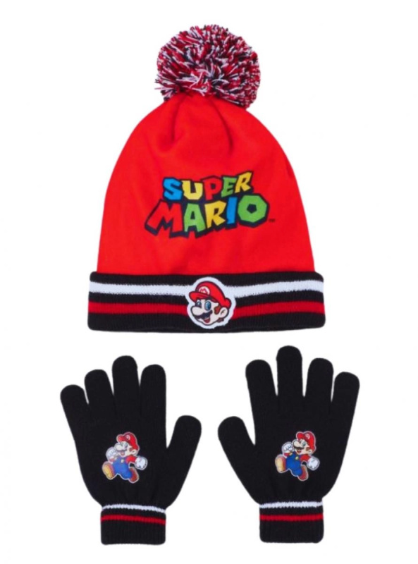 Čepice a rukavice Super Mario – Velikost: 52