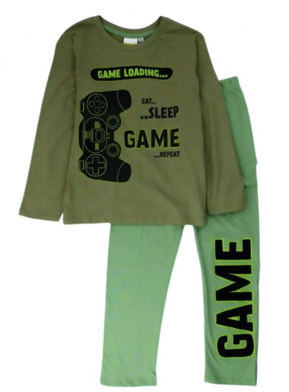 Bavlněné pyžamo Game – Khaki vel. 1