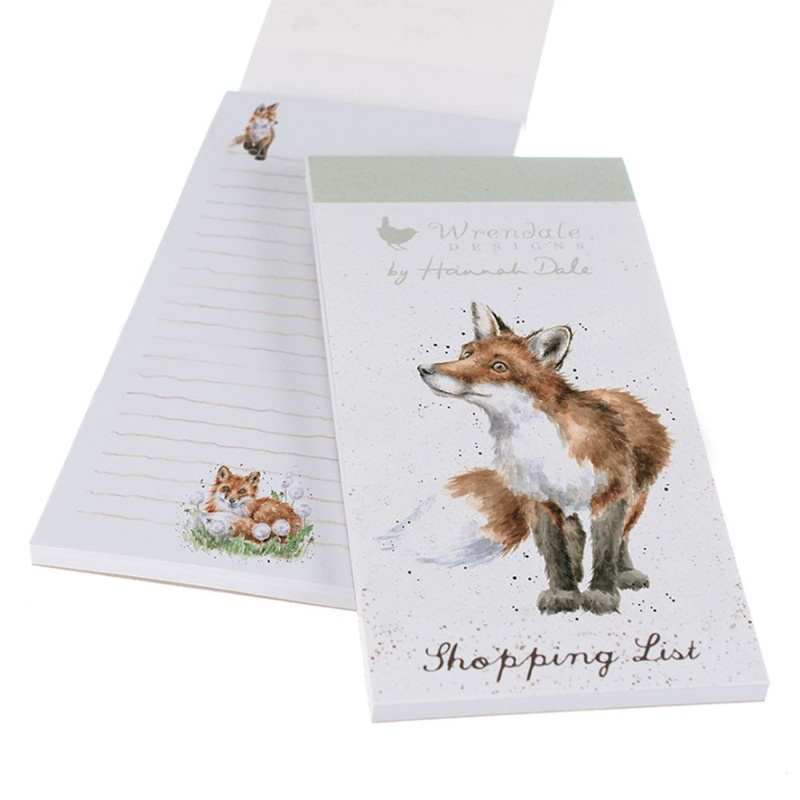Wrendale Designs Nákupní seznam s magnetem Wrendale Designs "Bright Eyed and Bushy Tailed" - Liška